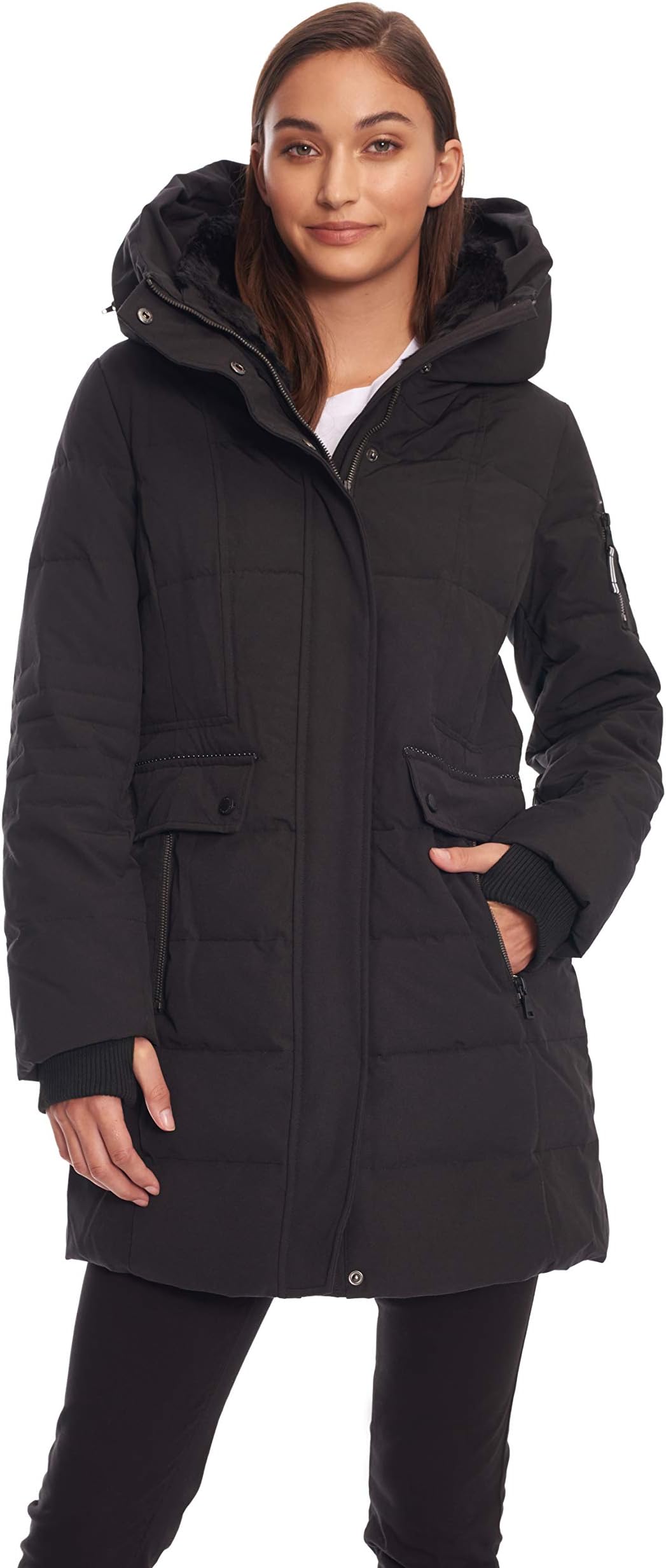 Alpine North womens Alpine North Womens Down Mid-length Winter Coat With Hood