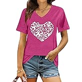 Ithalt Breast Cancer Shirt Women Pink Ribbon Shirts Breast Cancer Awareness Tee Cancer Survivor V Neck Tshirts