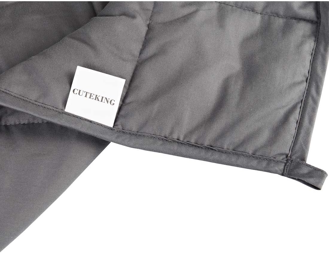 CuteKing Weighted Blanket 60x80 Inches for Queen or Full Size Bed, 15lbs for Individual Between 90-150lbs, 100% Oeko-Tex Certified Cotton with Glass Beads for Adult, Dark Grey: Kitchen & Dining