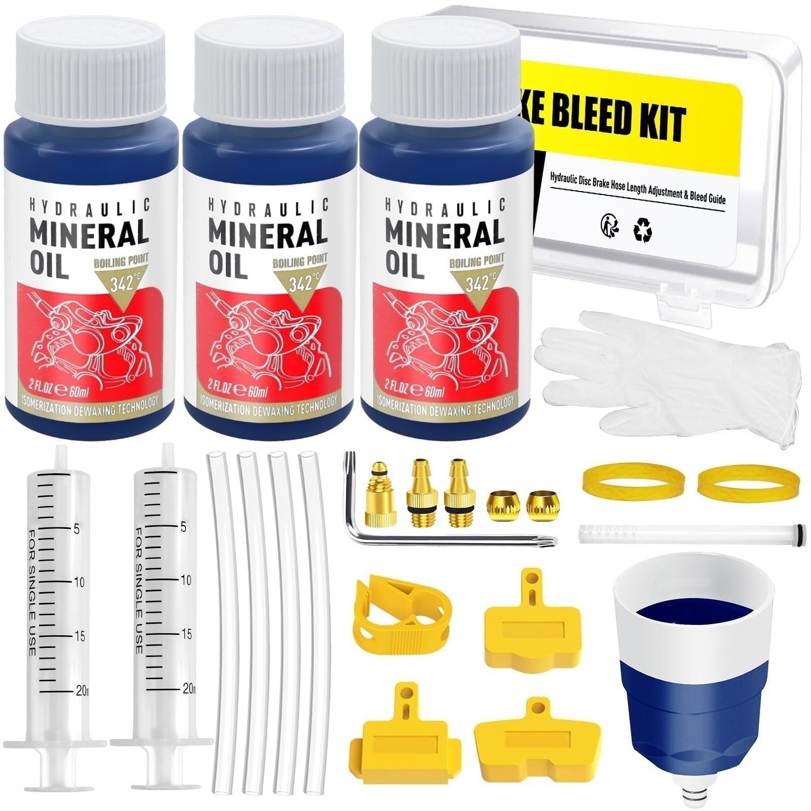 BIBOKLTIY Bike Brake Bleed Kit for Magura，MTB Hydraulic Brake Bleeding Kit，Bicycle Hydraulic Brake Bleed Kit with 180ml Mineral Oil Brake Fluid