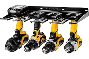 UNITEDPOWER Electric Drill Storage Rack, Holds 4 Drills, 2022 Upgraded Wall Mounted Power Tool Organizer for Workshop, Shed, Garage, Home (Drill Rack)