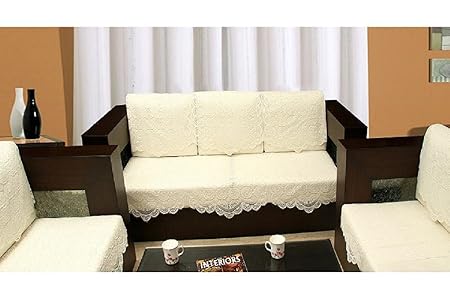 Zesture Bring Home 6 Piece Cotton Sofa and Chair Cover Set - White