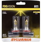 SYLVANIA H11 Fog Vision Halogen Fog Light Yellow Bulb, 2 Bulbs | High Performance Halogen Yellow Fog Light Upgrade with Sleek Style - Street Legal, for Fog Use Only
