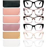 REAVEE Oversized Square Reading Glasses Oprah Style for Women, Blue Light Blocking Large Frame Computer Readers Spring Hinge