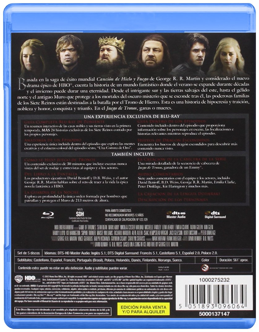 Juego De Tronos Temporada 1 Blu-Ray [Blu-ray]: Amazon.es: Mark ...