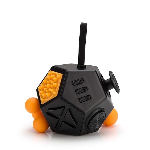 TJ`s [Anti Stress Würfel [wie Fidget Cube] mit 12 Seiten/Funktionen in Schwarz