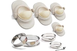 MUMSUNG Empanada Maker Press, 6-Inch Extra Large Dumpling Maker Set with Dough Cutter, Dumpling Mold Set for Pierogi, Pastelitos, Calzone, Turnovers, Chinese Dumpling, 4Sizes (6"/4"/3"/2.6")