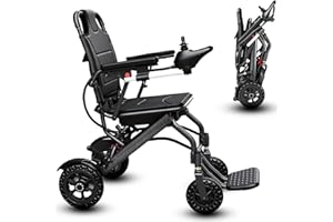 Small Electric Wheelchairs for Adults, 36 lbs Lightweight Foldable Power Wheel Chair with Removable Battery, 12-Mile Range Po
