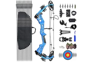 PANDARUS Compound Bow Set 15-45lbs for Pull Beginner and Teens Right Handed Adjustable 18"-29" Draw Length, 320 FPS Speed, Hunting Bow Archery Set New 2024