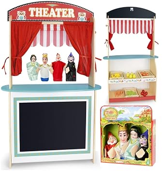 Spielzeug 2 In 1 Puppentheater Und Supermarkt Aus Holz Plus Puppen