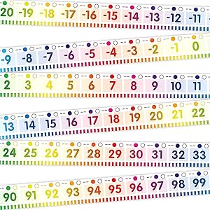 Number Line Bulletin Board Border Rainbow -20 to 100 Classroom Decoration 36ft 1 Roll Math Classes Decor