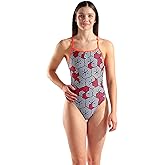 Arena Women's Performance Geometry Booster Back Swimsuit Ladies Sports Bathing Suit