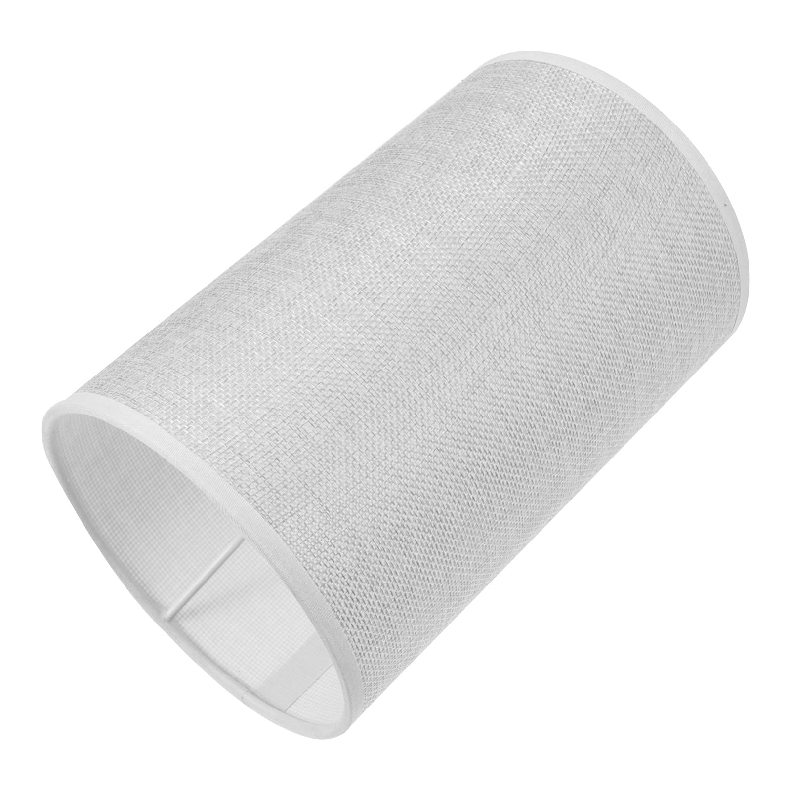 Uonlytech Cloth Lamp Shade Silver Drum Lampshade E27 Bulb Cover Shade Modern Decorative Table Cover Fixture Bedside Cover