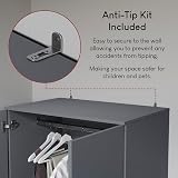 Vida Designs Riano 2 Door 2 Drawer Wardrobe Grey 170H x 76W x 53D view 6
