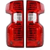 Tail light Compatible with 2019-2025 Chevy Silverado 1500 2500 3500 HD | Halogen Taillight,Rear Assembly w/bulbs,a Pair,Easy installation