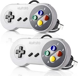 2 Pack Classic USB Controller for NES Games, kiwitat&aacute; PC Wired USB SNES Game Pad Controller Joypad for Windows PC MAC Linux Retro Pie