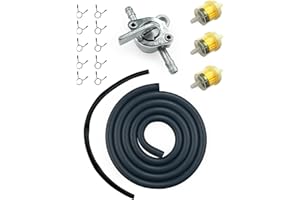 YAMAKATO 3/16 Gas Fuel Line Hose w/Inline Shut Off Valve Petcock & Filters Clamps for 50cc 70cc 90cc 110cc 125cc 150cc Taotao Coolster Apollo Baja ATV Dirt Pit Bike Mini Bikes & Go-Karts