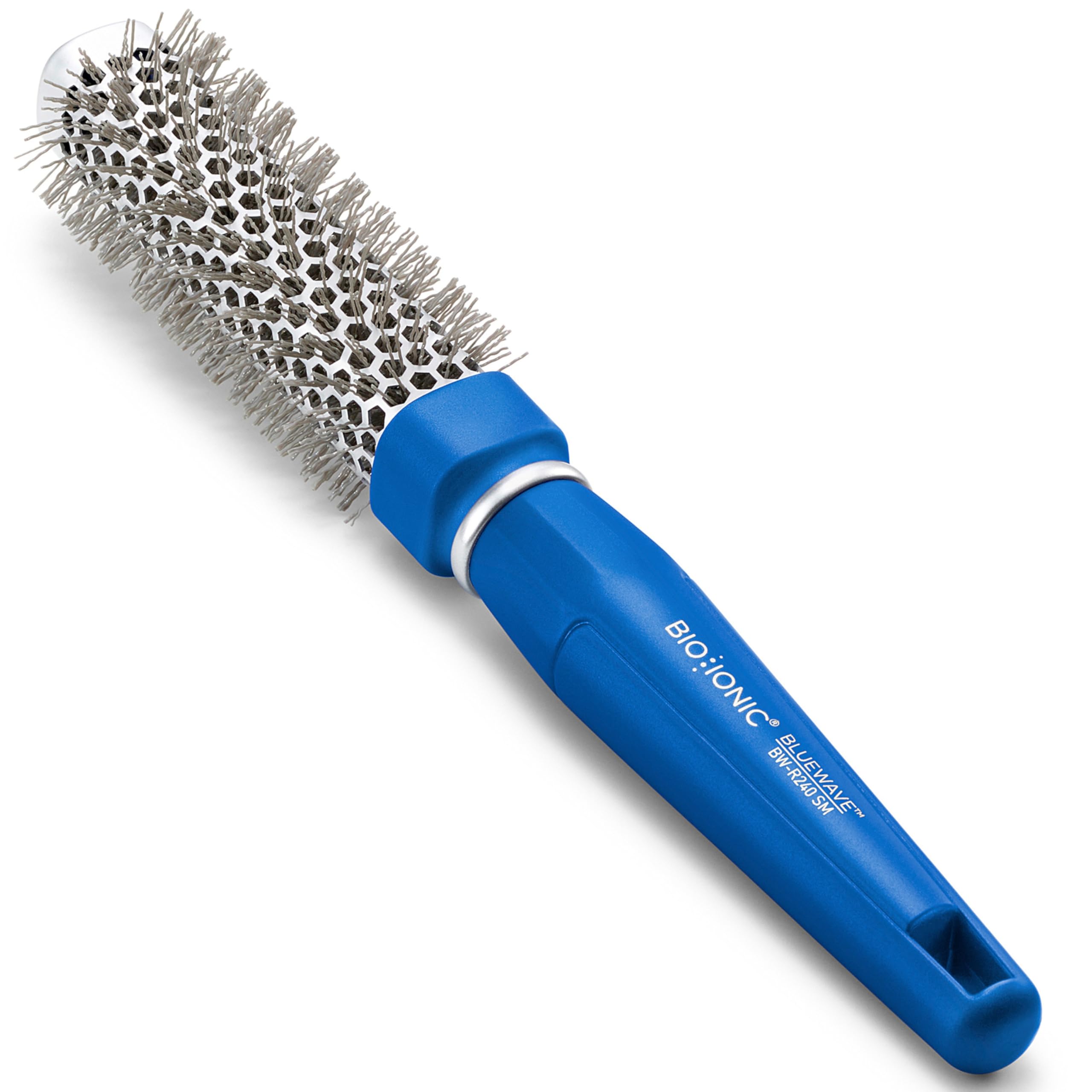 Bio Ionic BlueWave Round Brush, Effortless Hair Styling with Advanced Ion-Infused Bristles for Added Volume and Shine, Small