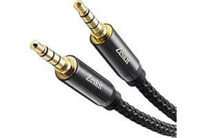 Zeskit Premium 3.5mm Audio Cable 4 Feet, TRRS 4 Poles for Headphones & Mic, Compatible with Switch Logitech Laptop Desktop PC