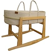 Milo & Nook Baby Changing Basket with Pad & Moses Basket Stand – Soft Cotton Nursery Basket, Waterproof Pad & Removable Washa