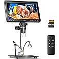 TOMLOV DM9 Max 10.1" HD IPS HDMI Digital Microscope 1500X, 20MP Coin Microscope Magnifier for Error Coins with Screen, LCD Soldering Microscopes for Adults, 10 LED Lights, PC/TV Compatible, 64GB