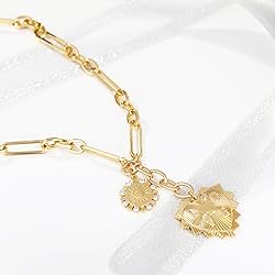 BONJOULRY Chunky Gold Sun Heart Pendent Charm