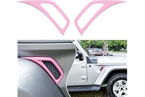 Bonbo 2PCS Exterior Accessories Wheel Eyebrow Side Air Conditioning Vent Outlet Cover Trim for Jeep Wrangler JL JLU Sports Sahara Freedom Rubicon Unlimited Gladiator JT 2018-2023 (Pink)