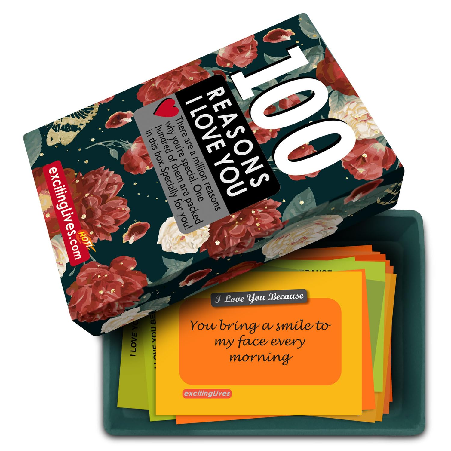100 Reasons I Love You Cards Romantic Gift Box with Love Messages For Couples Anniversaries, Valentine's Day - Reasons why I love You Note Cards, Love Box, Confession Box, Boyfriend, Husband