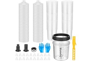 BlumWay 50 Pack Disposable Paint Gun Cup, Paint System for LVLP and HVLP Paint Spray Paint Gun, 20 Ounce (600ml) Kit - 50 Cup