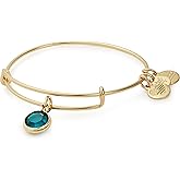 Alex and Ani Birthstones Expandable Bangle for Women, Crystal Charm for Every Month, Shiny Finish, 2 to 3.5 in