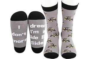 MBMSO 2 Pairs I Don't Snore I Dream I'm a Side By Side UTV Socks UTV Gifts for UTV Enthusiasts ATV Lover Gift for Quad Riders