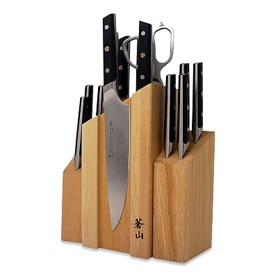 Cangshan TC Serie Steakmesser-Set – 6-teilig, Aus Schwedischem Sandvik-Stahl, Ahornholz-Block, Wellenschliff, Lebenslange Garantie