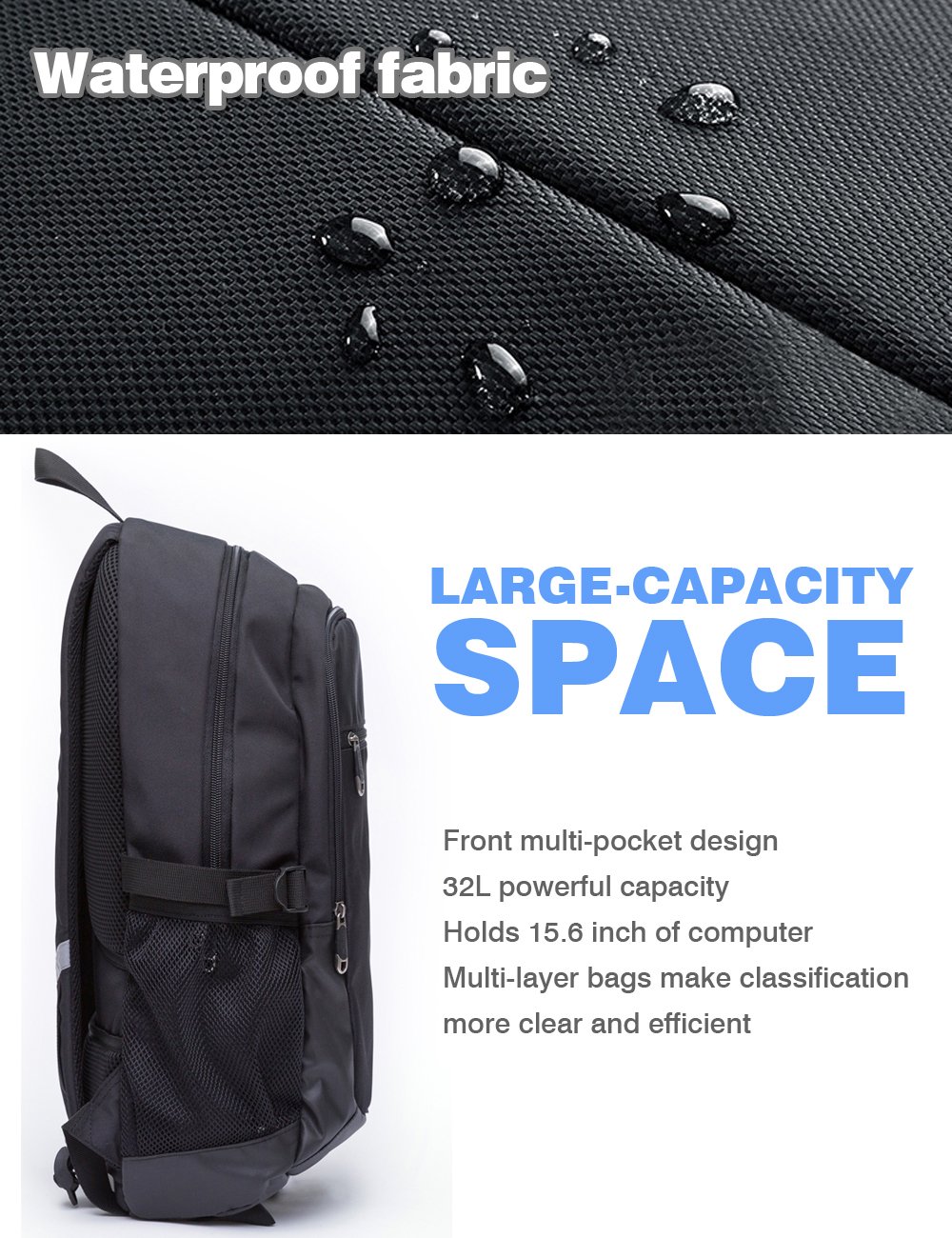 Laptop Backpack, Semir Anti Theft Water Resistant College School Backpack,Travel Computer Bag for Women Men,Business Backpack Fits Under 17.3-Inch Laptop and Notebook (Original Black)