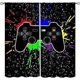 Yearn Jear Gaming Curtains for Boys Bedroom,Kid Gamer Video Game Room Decor Controller Men Colorful Cool Gamepad Teens Girls 2 Panels Window Treatment Drapes for Living Room 42Wx45H Inches Decor