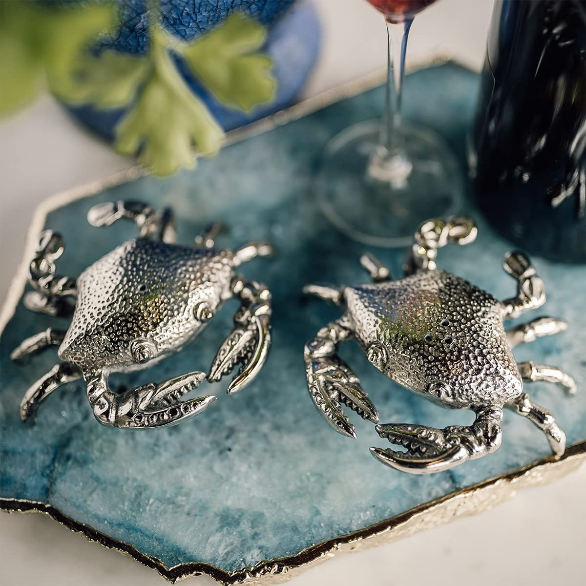 Culinary Concepts Crab Salt & Pepper Shaker Set Silver