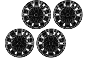 4pcs 16inch Universal Wheel Rim Cover Hubcaps Replacement, ABS Material Car Truck SUV Hub Cap (Black)