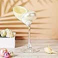 Singhoow 1 Pcs Conch Shell Wine Glass Wedding Wine Glasses Martini Glasses Goblet Cocktail Glass Cup Drinkware Drinking Stemware for Birthday Wedding Beach Bridesmaids Anniversary Party (Clear Base)