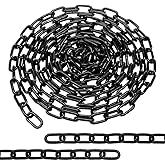 19.7 ft Long Black Chain Link 1/4" Heavy Duty Hanging Swing Chains Hammock Hardware Kit Decorative Chain Carbon Steel Gate Chains for Hanging Plants Outdoor Fence Punching Bag Hammock Chair