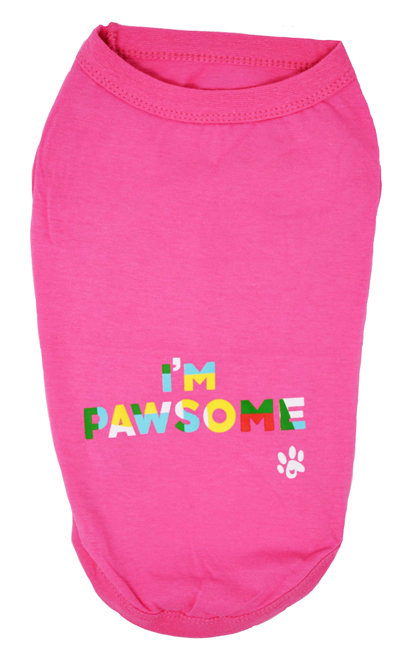 Cutie Pet Dog Clothes Dog Shirts I\'m Pawsome 100% Cotton Comfortable and Breathable for Small Medium Large Pets