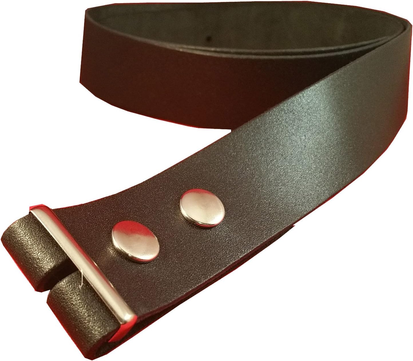 Leather Belt Without Buckle. Genuine Leather. Made In UK. Press Stud (Snap Fit) fastening. Add your own Buckle.