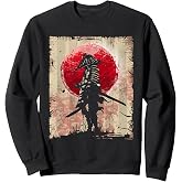 Japanese Art Samurai Vintage Fighter Retro Design Sweatshirt