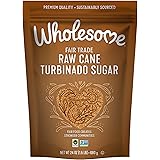 Wholesome Natural Raw Cane Turbinado Sugar, Fair Trade, Unrefined, Non GMO & Gluten Free, 1.5 Pound (Pack of 12)