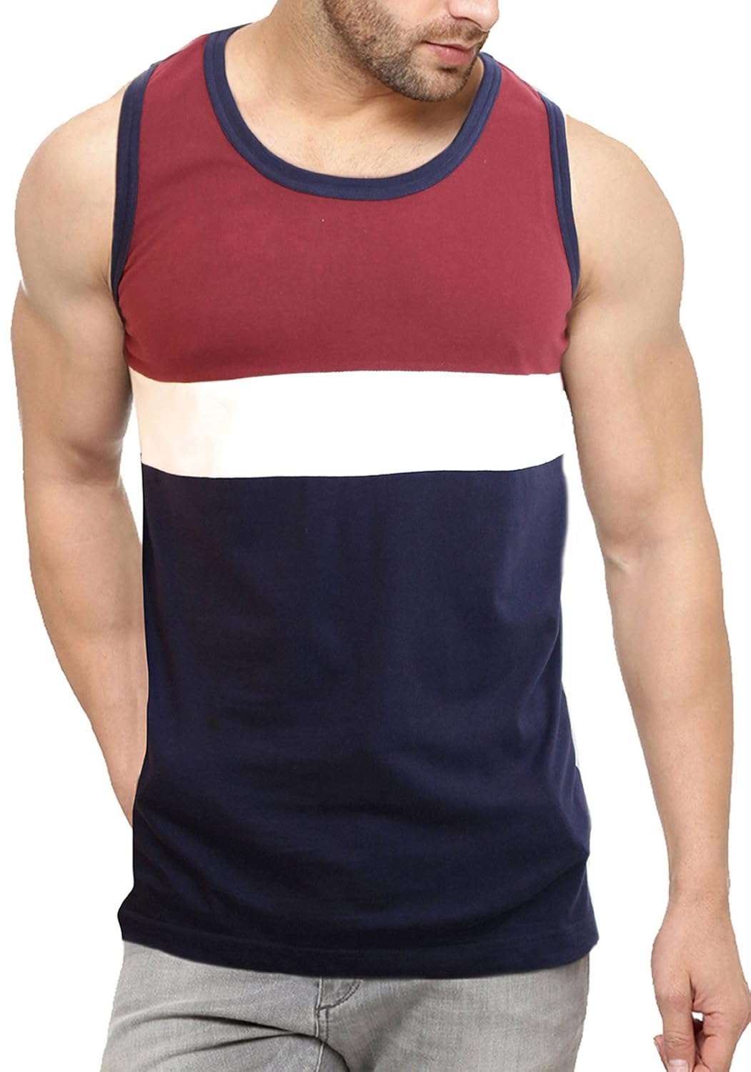 his'en'her men's regular sleeveless sports / gym cotton solid vest