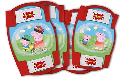 Peppa Pig Jungen Knie Ellenbogenschoner für Kinder, Rot / Grün, M, 70203