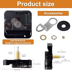 Quartz Clock 12888 Movement Replacement Set, Wall