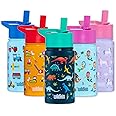 Wildkin Kids 14oz Stainless Steel Water Bottle – BPA-Free, Leakproof, Insulated, Easy-Clean - Jurassic Dinosaurs