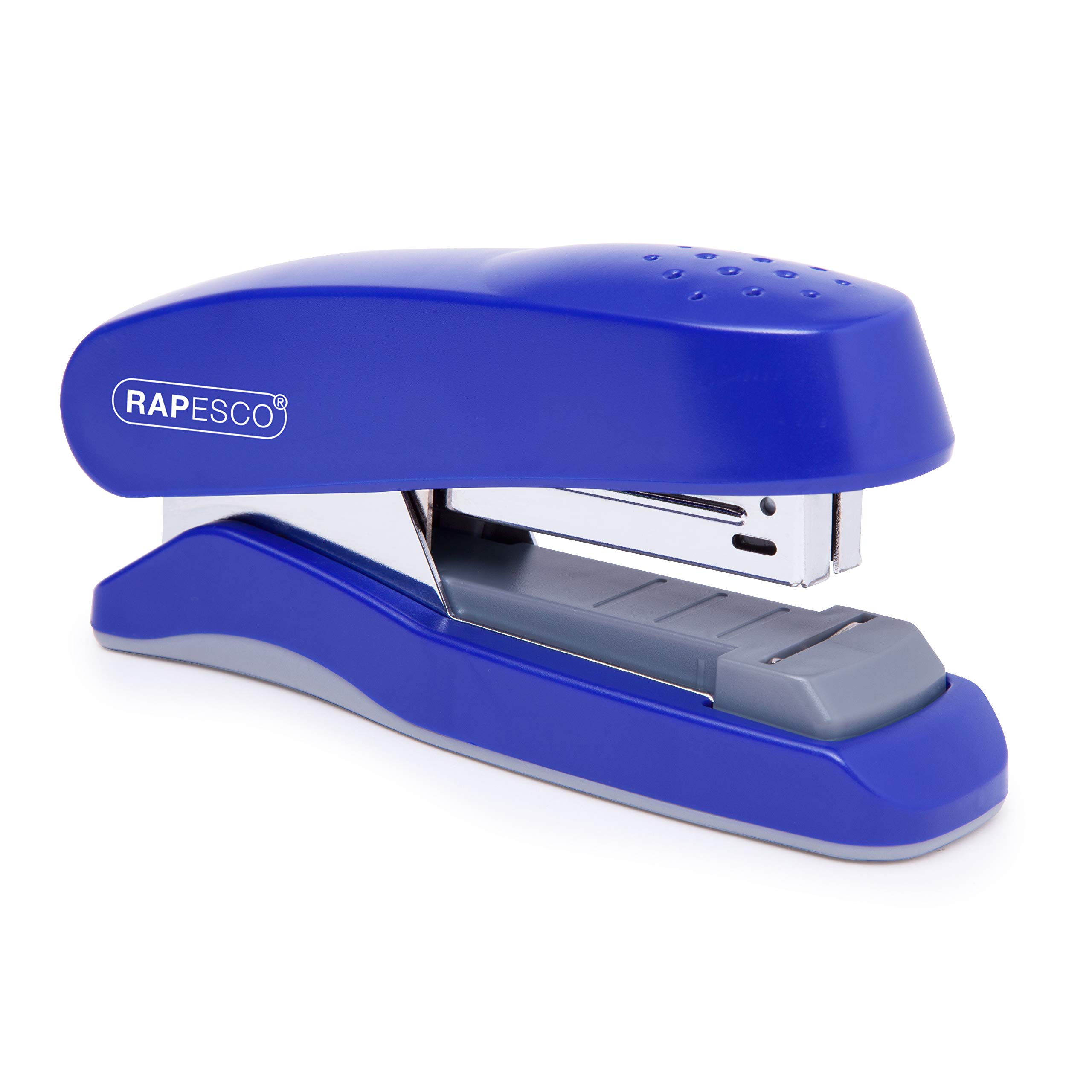 Rapesco 1143 Flat Clinch Half Strip Stapler, 25 Sheet Capacity, Blue