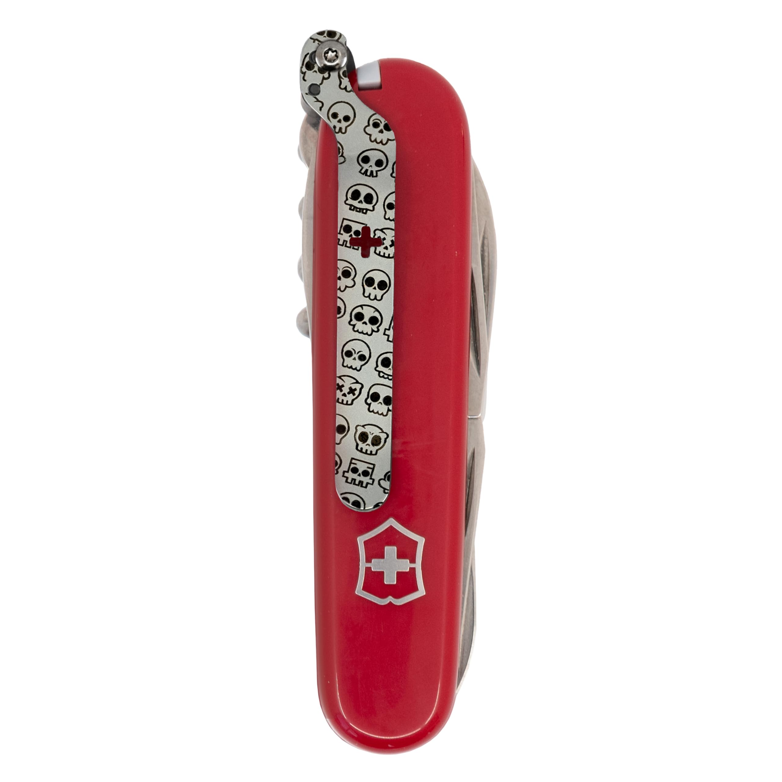 Photo 1 of SwissKarry Clip Compatible with most 91mm Victorinox Swiss Army Knife Models. 5 Custom Designs for a Personalised Pocket Knife. Be Ready for the Unexpected. Stainless Steel Tough. ‘Cranium Matte’