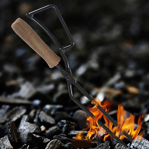 N/H Fireplace Tongs,Barbecue Carbon Tongs,for Fire Pit Campfire,Tongs Unique Shape