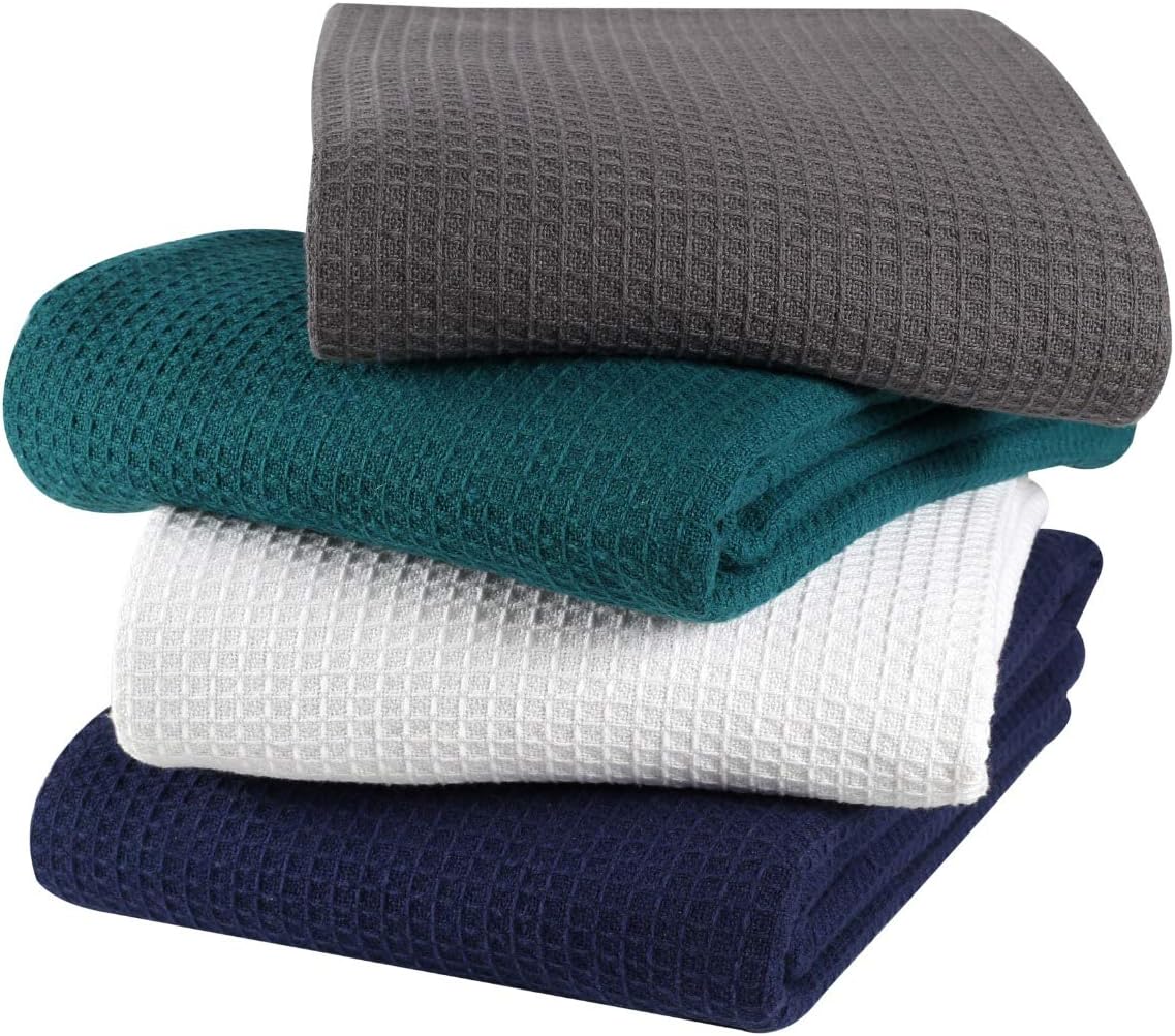 Cotton Clinic 100% Cotton Bed Blanket, Bed Blanket Twin Size, Cotton Thermal Blankets Twin Size, Perfect for Layering Any Bed for All Season, Soft and Breathable White Blanket: Kitchen & Dining